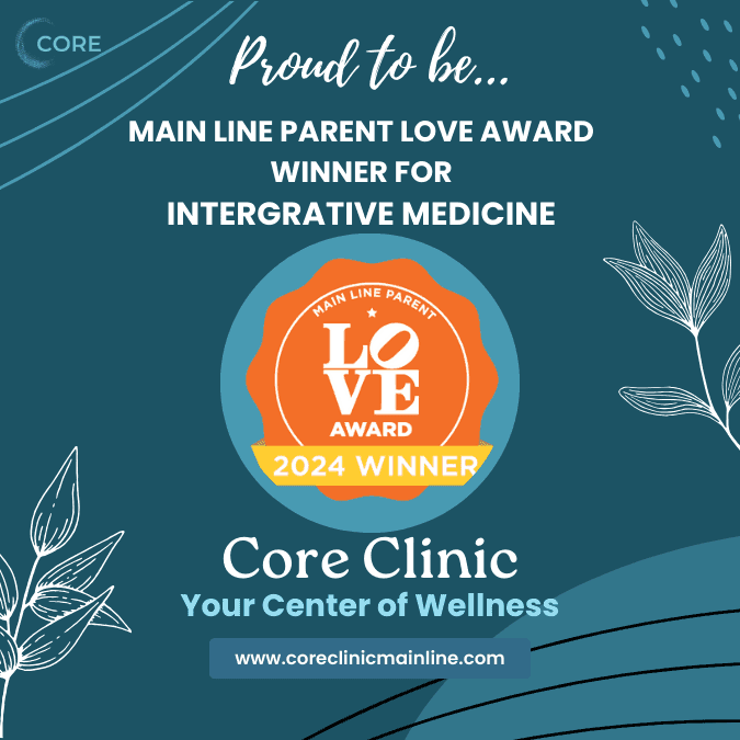 Villanova Health Center, Core Clinic, wins 2024 Main Line Parent LOVE Award for integrative medicine.