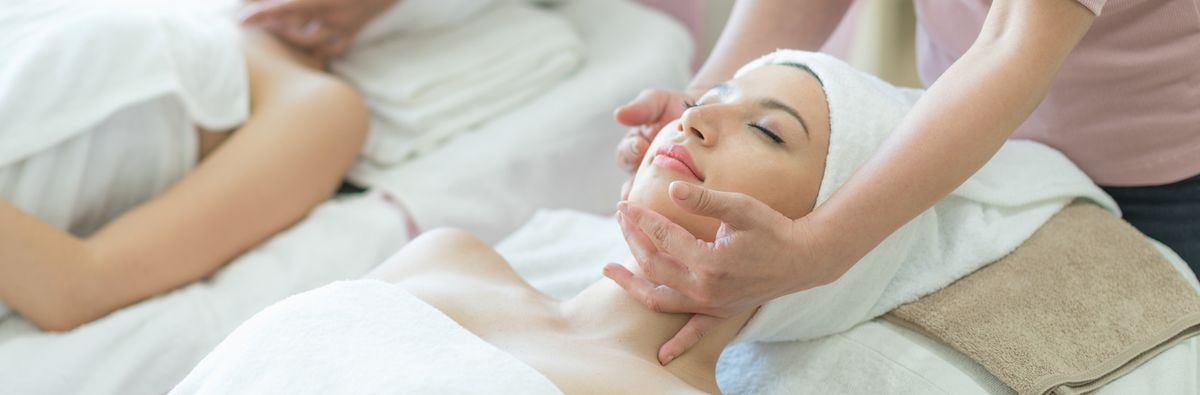 Women in Spa Room Treatment Therapy. Facial Treatment Face Rejuvenate. Treatment with herbs do not use chemicals. Thai Spa Massage Concept. 